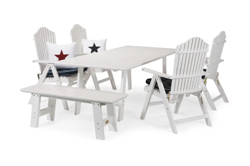 Bullerö Benk Furu - Hvitlasert - Hagemøbler - Utesofa - Benker