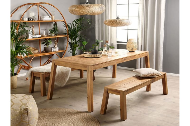 Coteto 3-seters Sittebenk 160 cm - Akasie - Hagemøbler - Utesofa - Benker