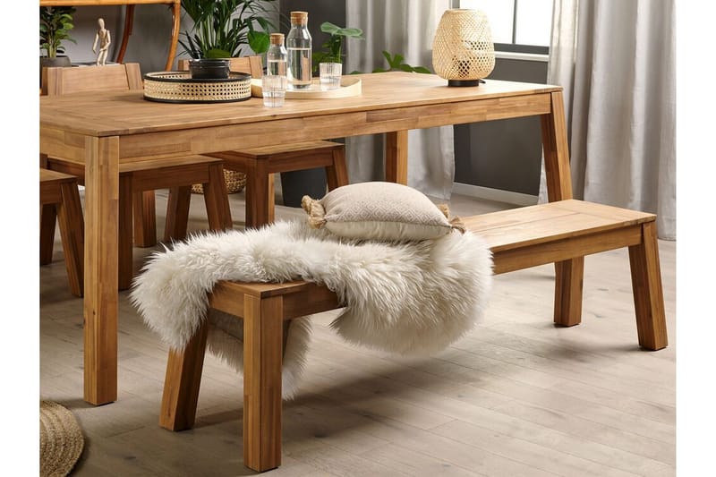 Coteto 3-seters Sittebenk 160 cm - Akasie - Hagemøbler - Utesofa - Benker