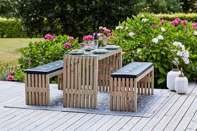 Design Rustikk Benk av Terrassebord 138x36x45 cm - Drivvedsfarget - Hagemøbler - Utesofa - Benker