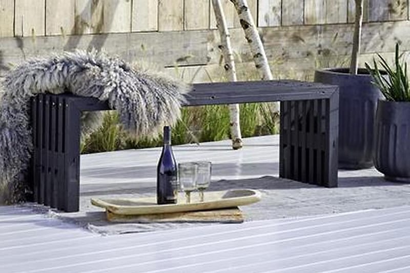 Design Rustikk Benk av Terrassebord 138x36x45 cm - Svart - Benker