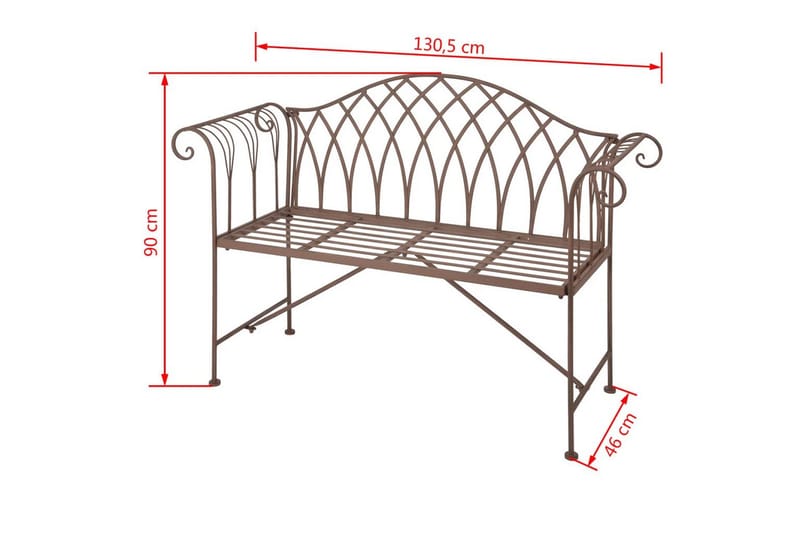 Esschert Design Hagebenk i gammel engelsk stil metall - Hagemøbler - Utesofa - Benker