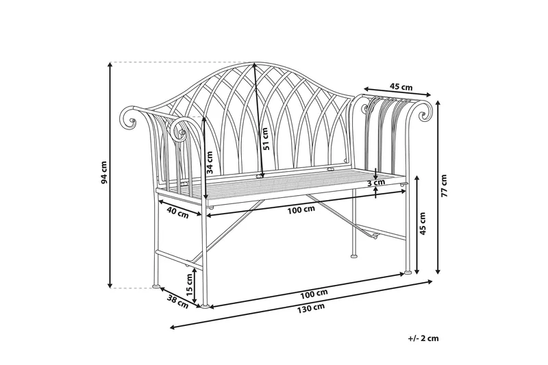 Estadilla Hagebenk - Hvit - Hagemøbler - Utesofa - Benker