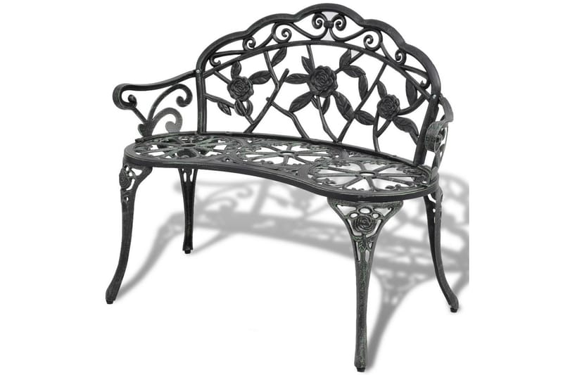 Hagebenk 100 cm støpt aluminium grønn - Grønn - Hagemøbler - Utesofa - Benker