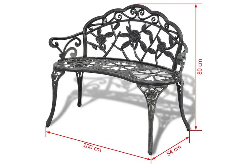 Hagebenk 100 cm støpt aluminium grønn - Grønn - Hagemøbler - Utesofa - Benker
