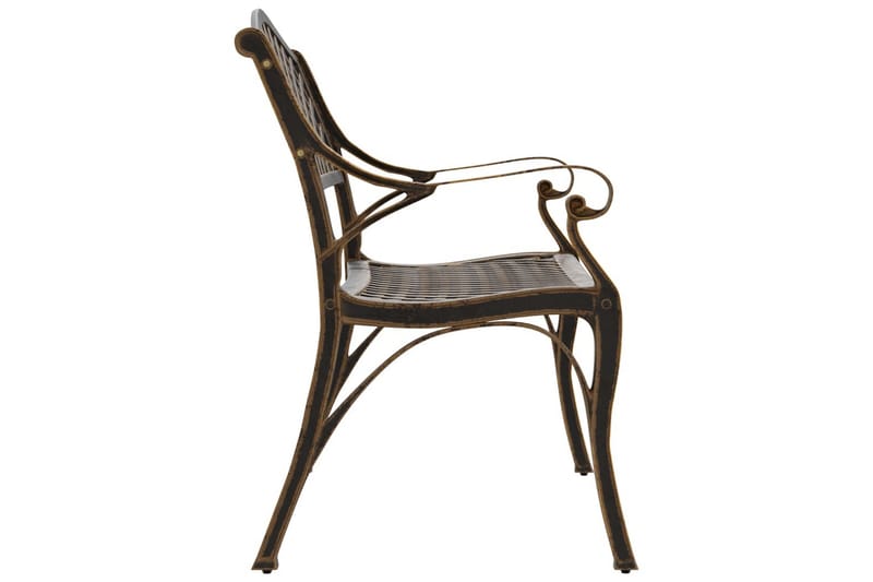 Hagebenk 102 cm støpt aluminium bronse - Brun - Hagemøbler - Utesofa - Benker