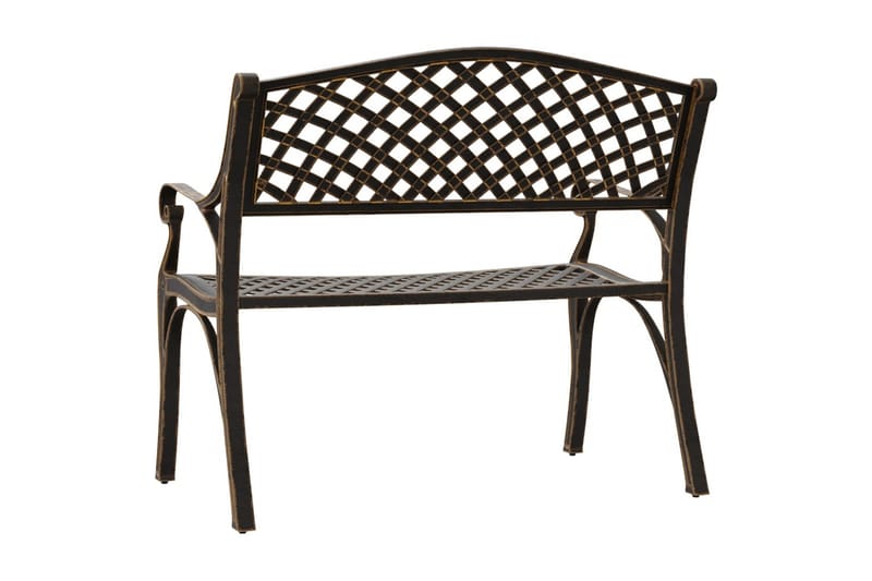 Hagebenk 102 cm støpt aluminium bronse - Brun - Hagemøbler - Utesofa - Benker