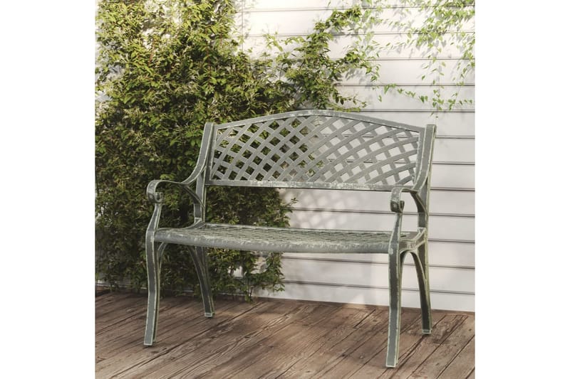 Hagebenk 102 cm støpt aluminium grønn - grønn - Hagemøbler - Utesofa - Benker
