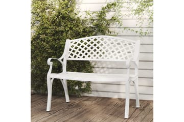 Hagebenk 102 cm støpt aluminium hvit - Hvit - Hagemøbler - Utesofa - Benker