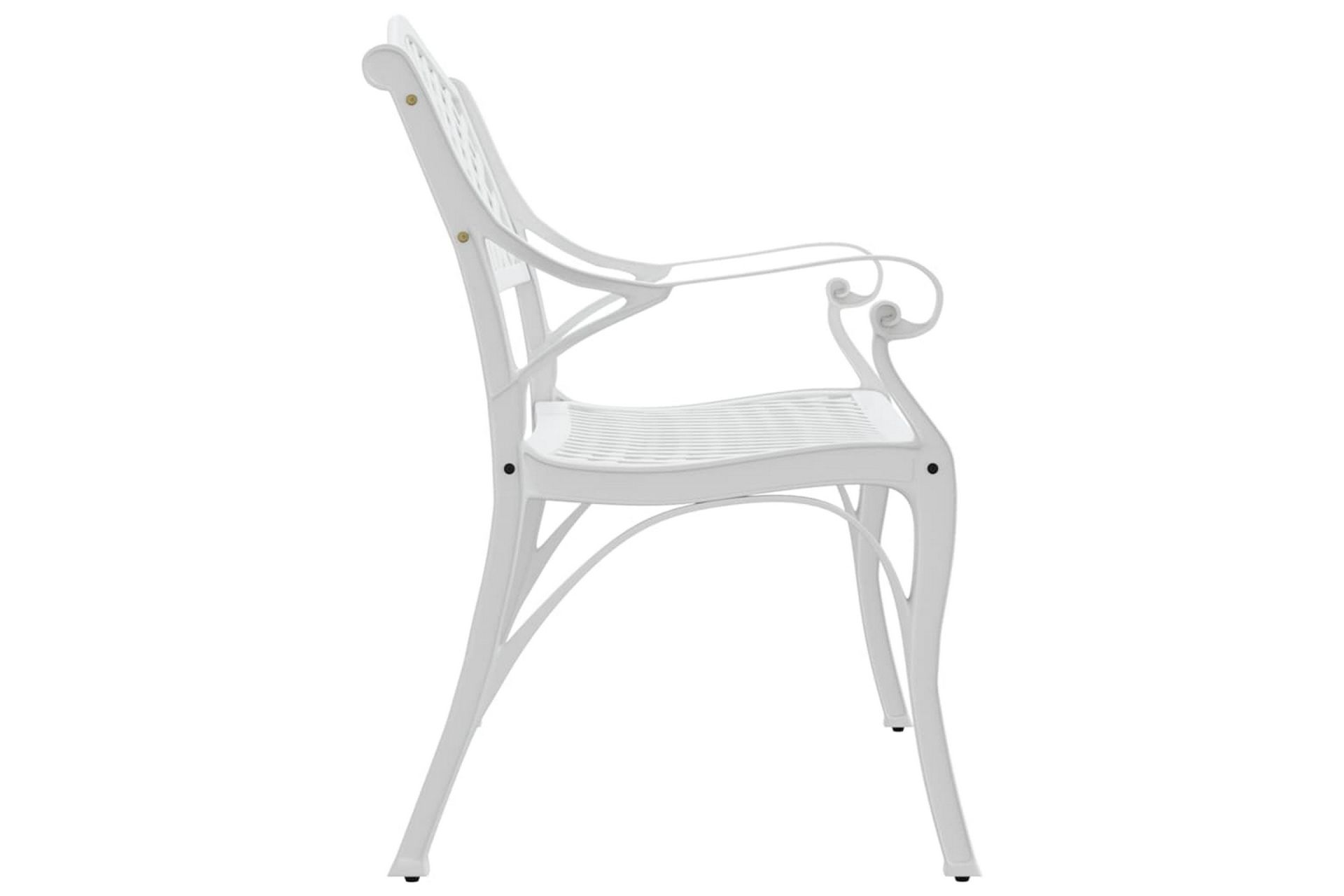 Hagebenk 102 cm støpt aluminium hvit - Hvit - Hagemøbler - Utesofa - Benker