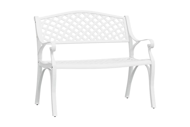 Hagebenk 102 cm støpt aluminium hvit - Hvit - Hagemøbler - Utesofa - Benker