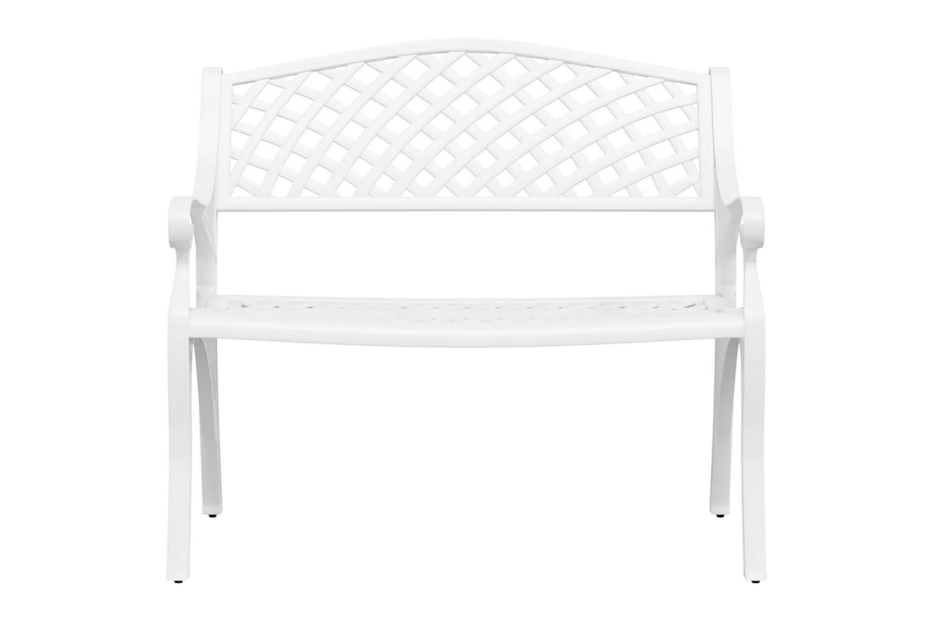 Hagebenk 102 cm støpt aluminium hvit - Hvit - Hagemøbler - Utesofa - Benker