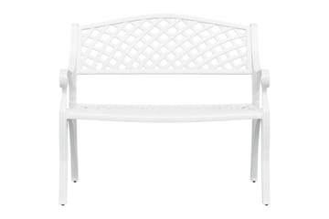 Hagebenk 102 cm støpt aluminium hvit - Hvit - Hagemøbler - Utesofa - Benker