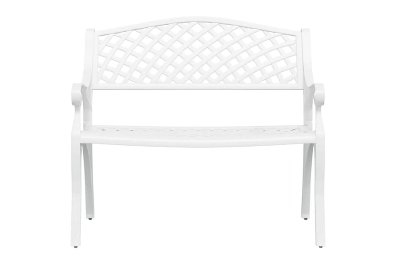 Hagebenk 102 cm støpt aluminium hvit - Hvit - Hagemøbler - Utesofa - Benker