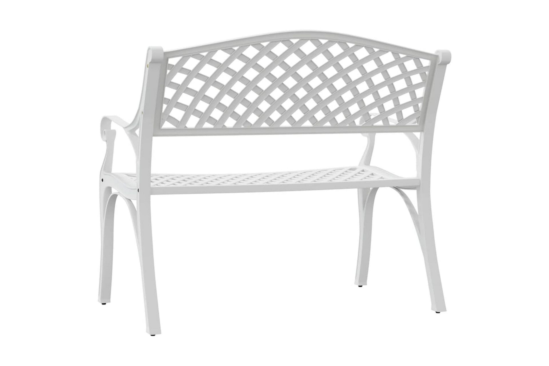 Hagebenk 102 cm støpt aluminium hvit - Hvit - Hagemøbler - Utesofa - Benker