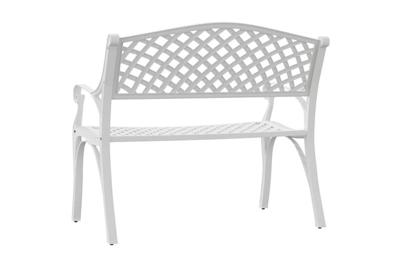 Hagebenk 102 cm støpt aluminium hvit - Hvit - Hagemøbler - Utesofa - Benker