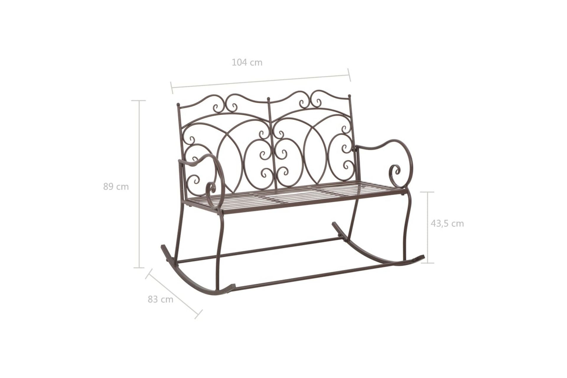 Hagebenk 104 cm jern antikk brun - Hagemøbler - Utesofa - Benker