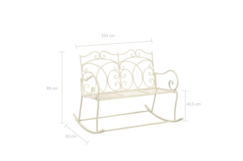 Hagebenk 104 cm jern antikk hvit - Hagemøbler - Utesofa - Benker