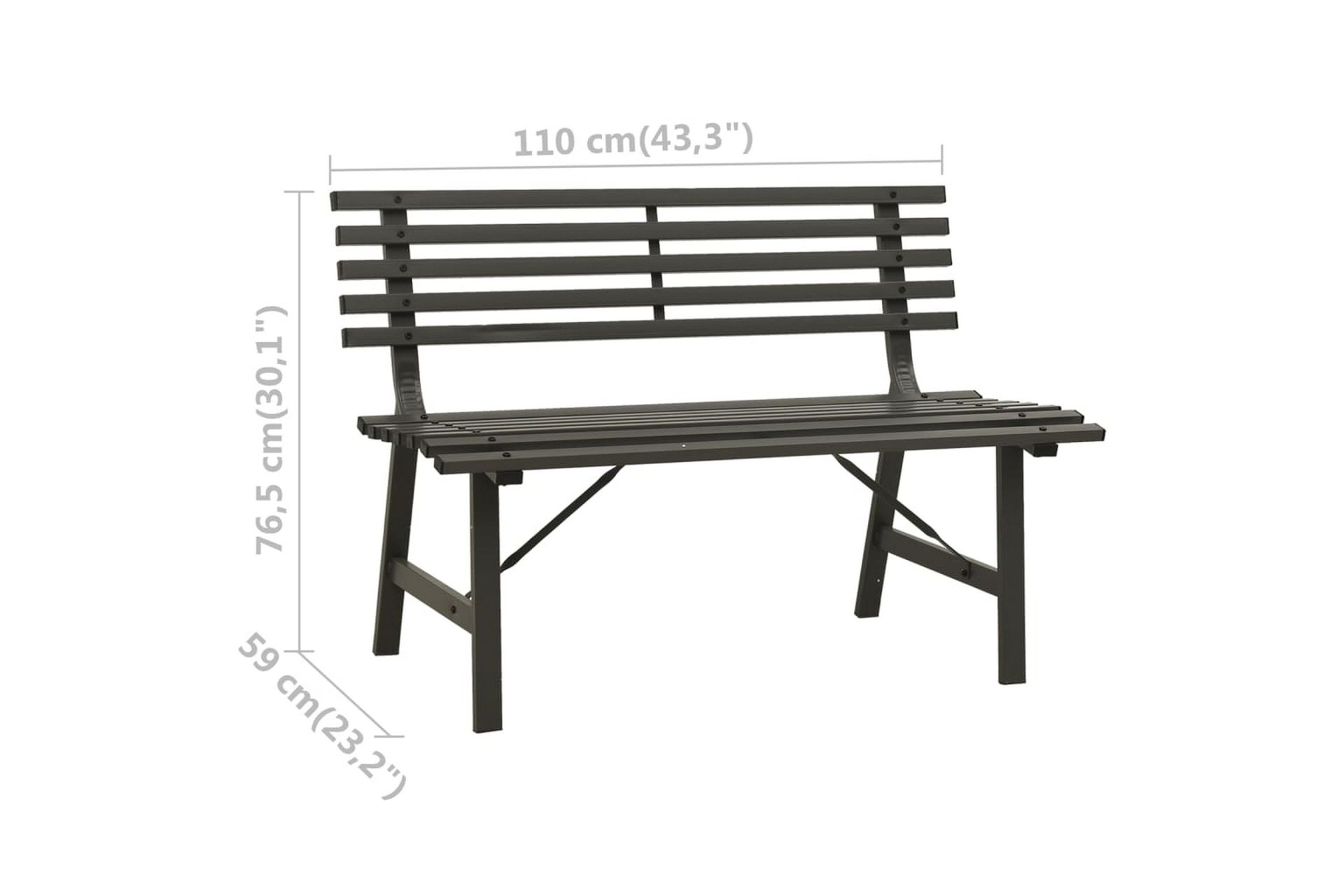 Hagebenk 110 cm stål svart - Svart - Hagemøbler - Utesofa - Benker