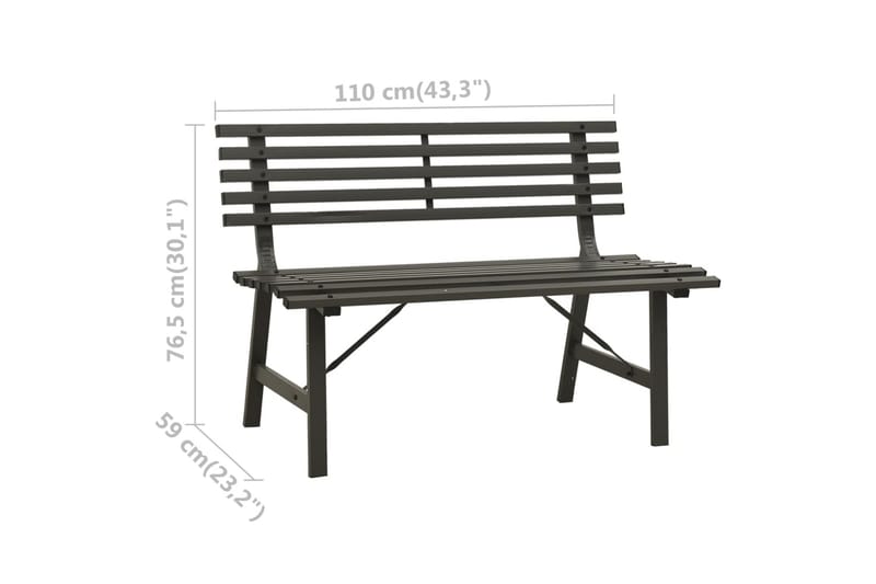 Hagebenk 110 cm stål svart - Svart - Hagemøbler - Utesofa - Benker
