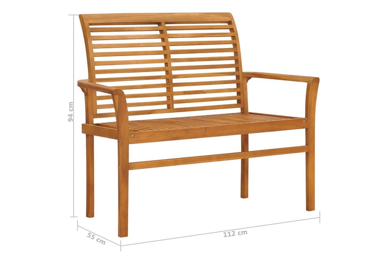 Hagebenk 112 cm heltre teak - Brun - Benker