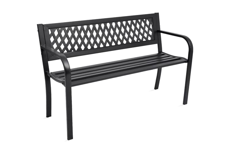 Hagebenk 118 cm stål svart - Svart - Hagemøbler - Utesofa - Benker