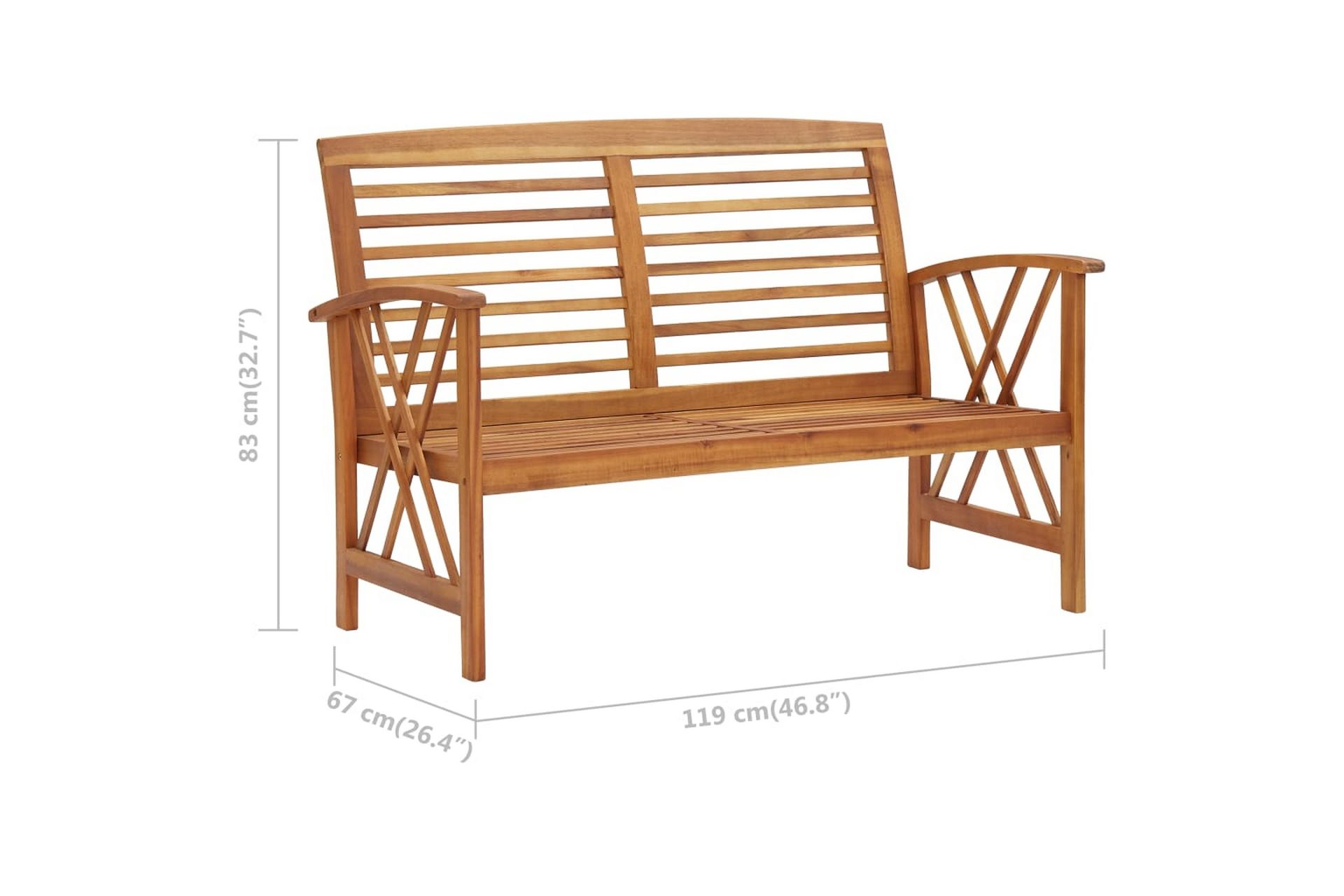Hagebenk 119 cm heltre akasie - Brun - Hagemøbler - Utesofa - Benker