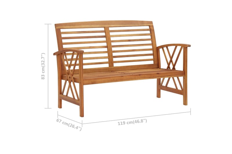 Hagebenk 119 cm heltre akasie - Brun - Hagemøbler - Utesofa - Benker