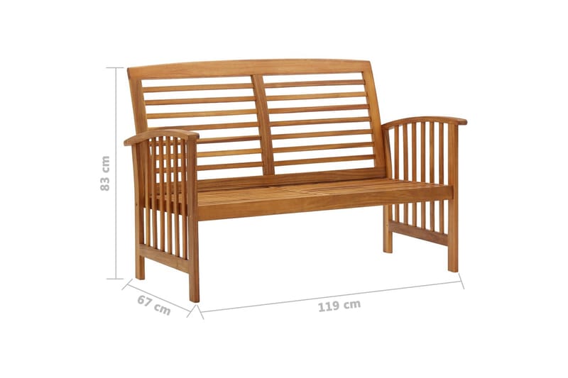 Hagebenk 119 cm heltre akasie - Hagemøbler - Utesofa - Benker