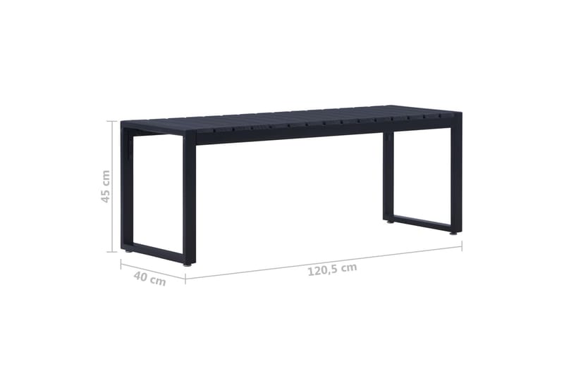 Hagebenk 120,5 cm PS-brett svart - Svart - Hagemøbler - Utesofa - Benker