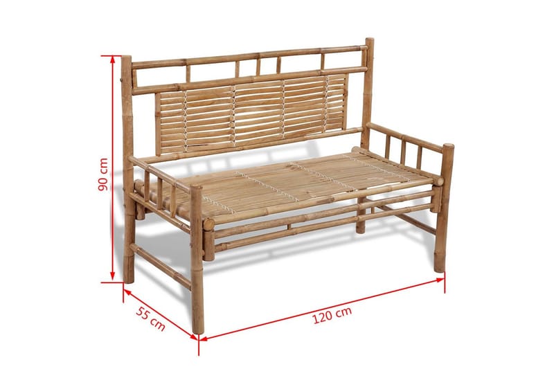 Hagebenk 120 cm bambus - Bambus - Hagemøbler - Utesofa - Benker