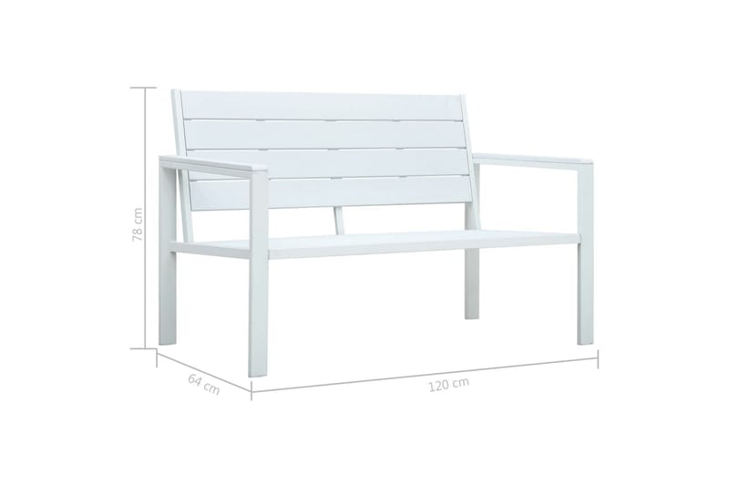 Hagebenk 120 cm HDPE hvit treutseende - Hagemøbler - Utesofa - Benker
