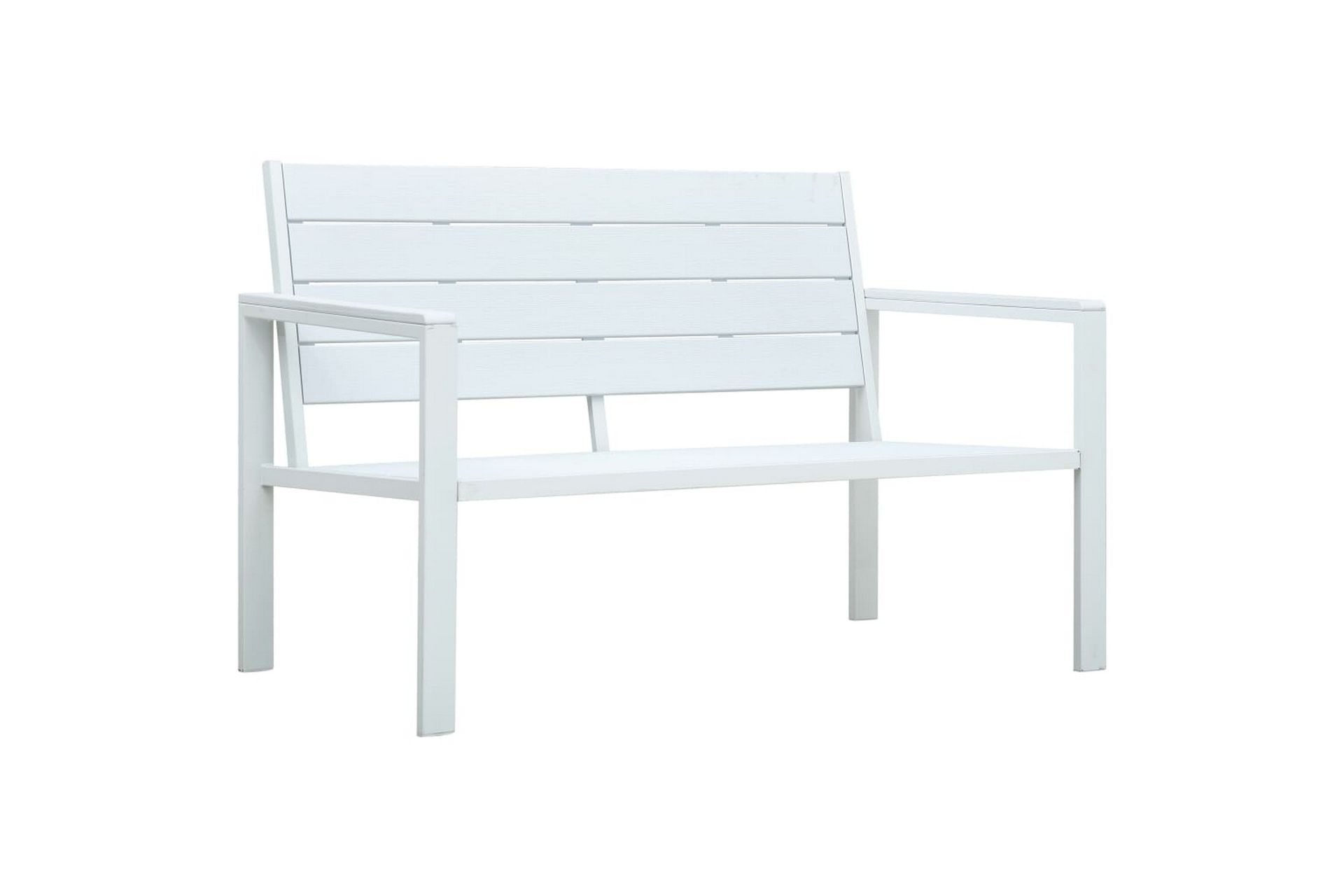 Hagebenk 120 cm HDPE hvit treutseende - Hagemøbler - Utesofa - Benker