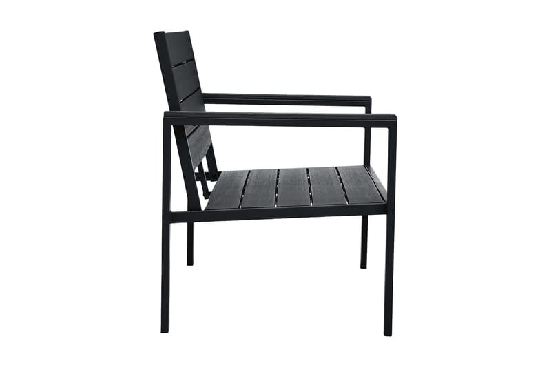 Hagebenk 120 cm HDPE svart treutseende - Hagemøbler - Utesofa - Benker