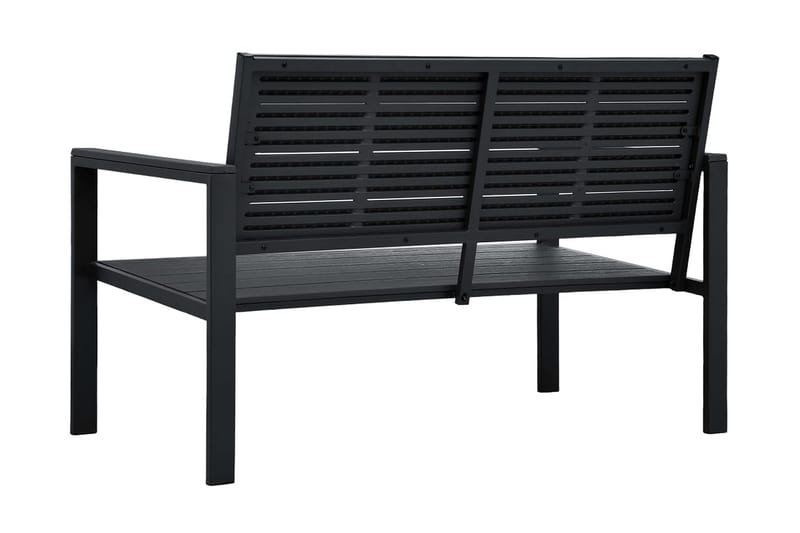 Hagebenk 120 cm HDPE svart treutseende - Hagemøbler - Utesofa - Benker