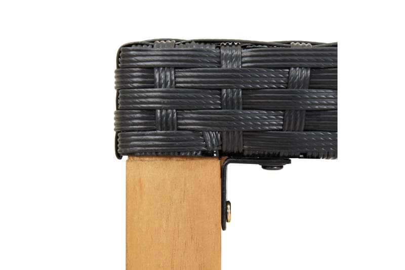 Hagebenk 120 cm svart polyrotting og heltre akasie - Hagemøbler - Utesofa - Benker