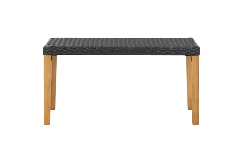 Hagebenk 120 cm svart polyrotting og heltre akasie - Hagemøbler - Utesofa - Benker