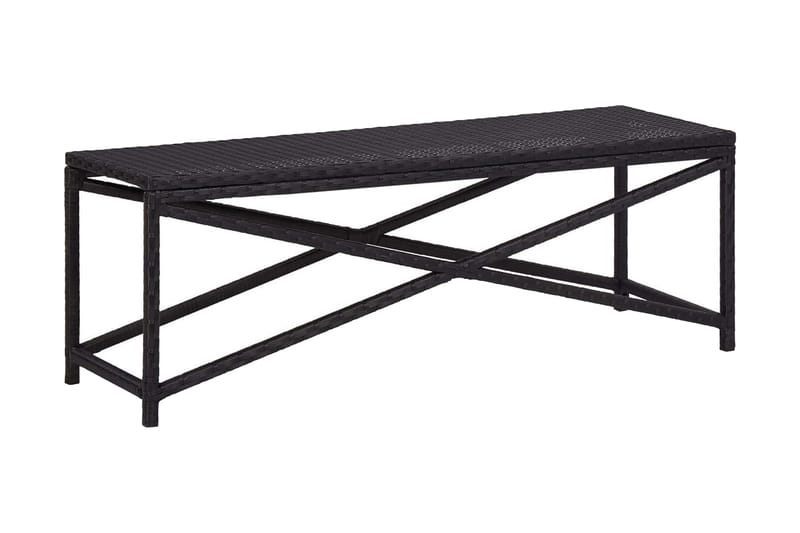 Hagebenk 120 cm polyrotting svart - Svart - Hagemøbler - Utesofa - Benker