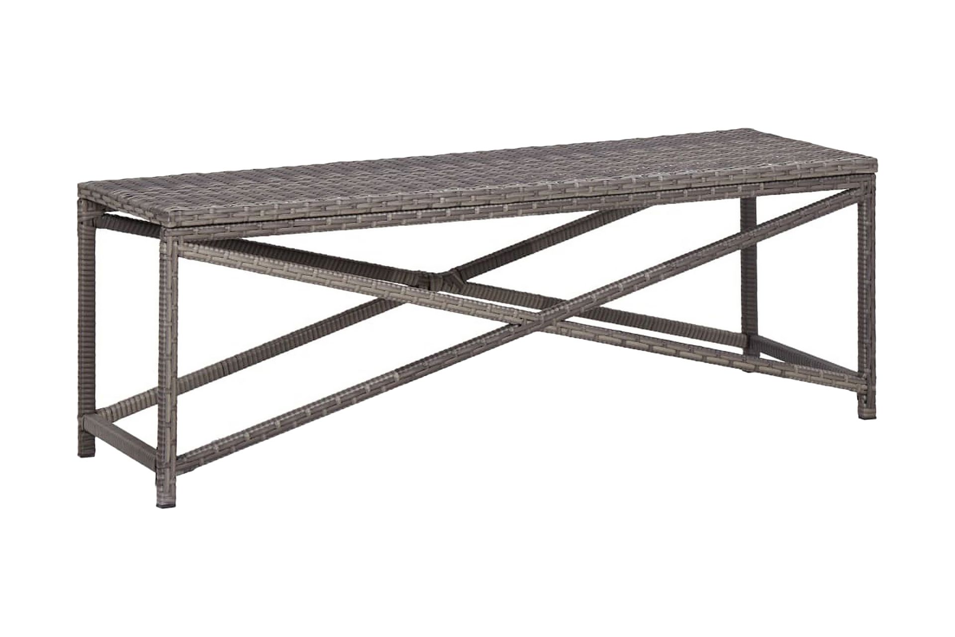 Hagebenk 120 cm polyrotting grå - Grå - Hagemøbler - Utesofa - Benker