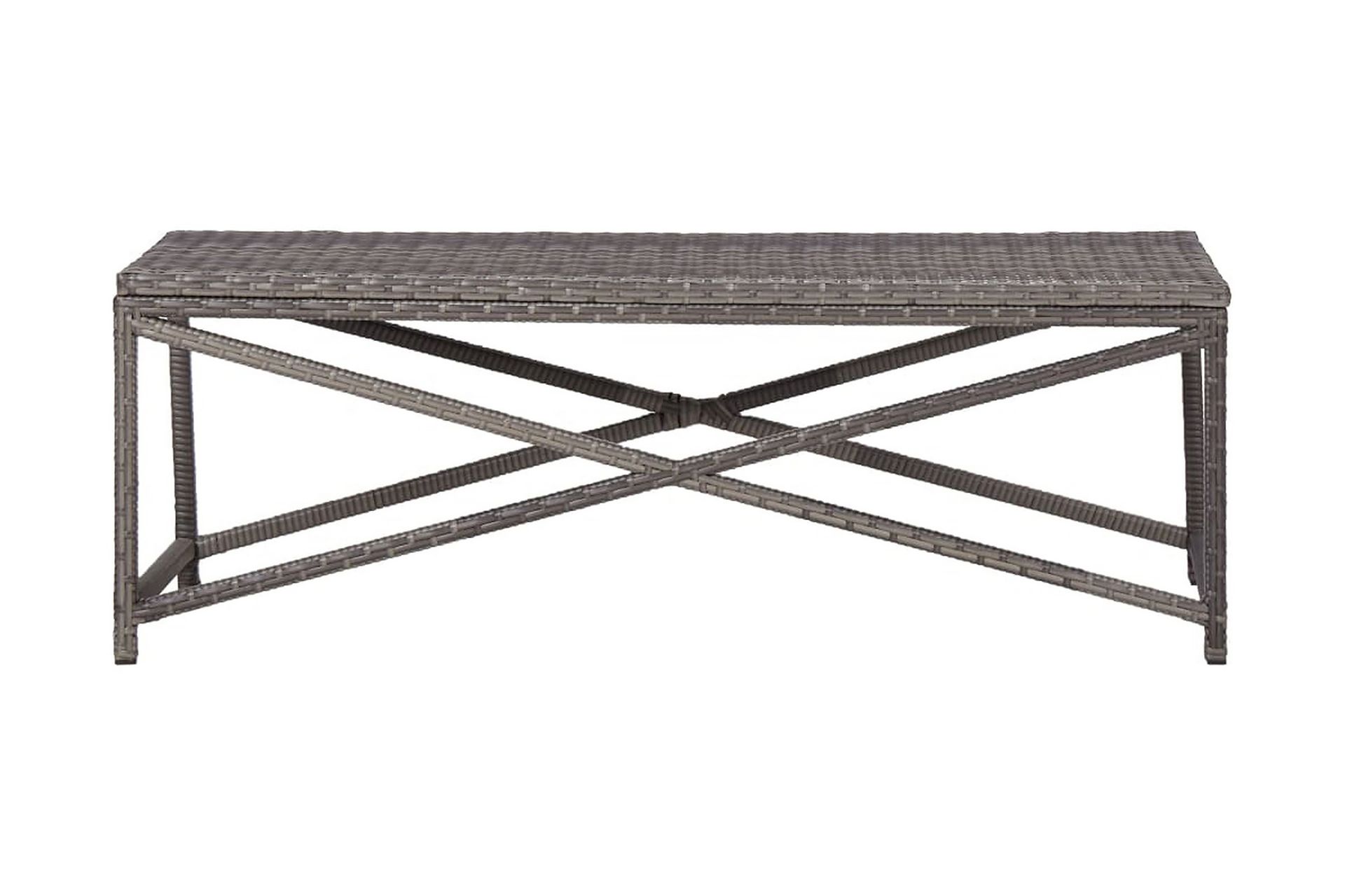 Hagebenk 120 cm polyrotting grå - Grå - Hagemøbler - Utesofa - Benker