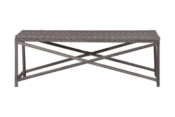 Hagebenk 120 cm polyrotting grå - Grå - Hagemøbler - Utesofa - Benker