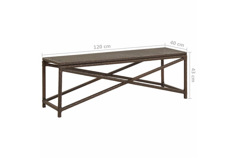 Hagebenk 120 cm polyrotting brun - Hagemøbler - Utesofa - Benker