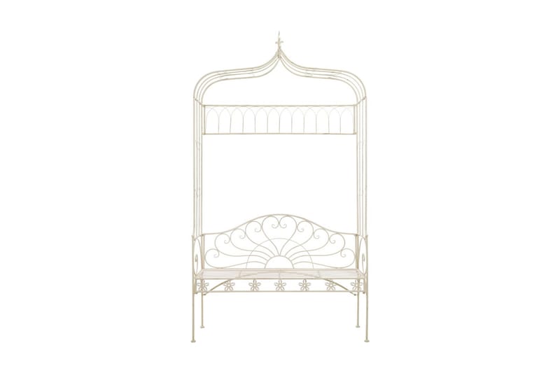 Hagebenk 122 cm jern antikk hvit - Hagemøbler - Utesofa - Benker