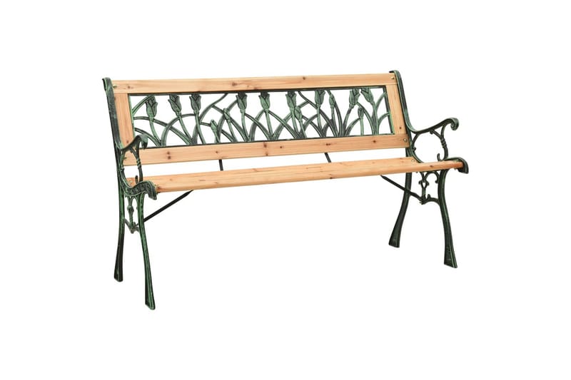 Hagebenk 122 cm støpejern og heltre furu - Hagemøbler - Utesofa - Benker