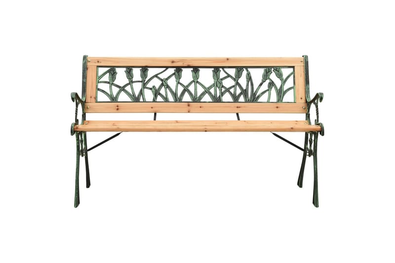 Hagebenk 122 cm støpejern og heltre furu - Hagemøbler - Utesofa - Benker