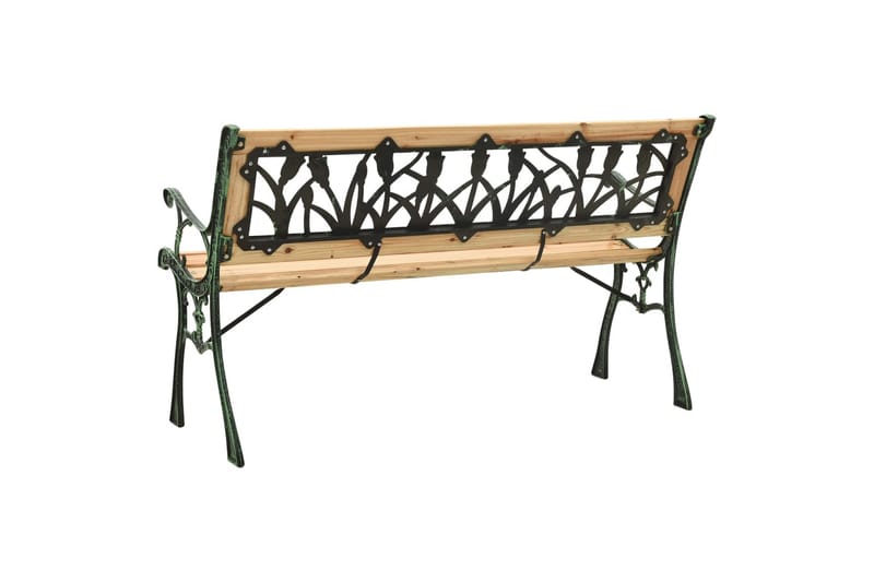 Hagebenk 122 cm støpejern og heltre furu - Hagemøbler - Utesofa - Benker