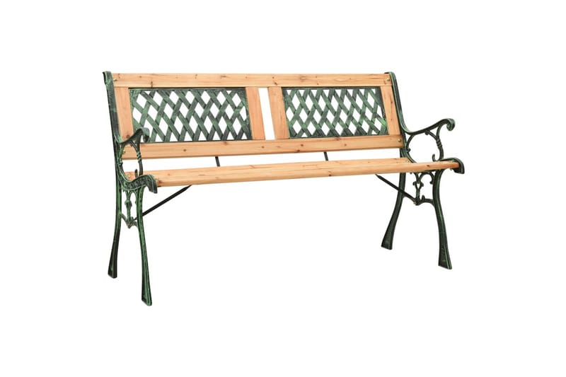 Hagebenk 122 cm støpejern og heltre furu - Hagemøbler - Utesofa - Benker