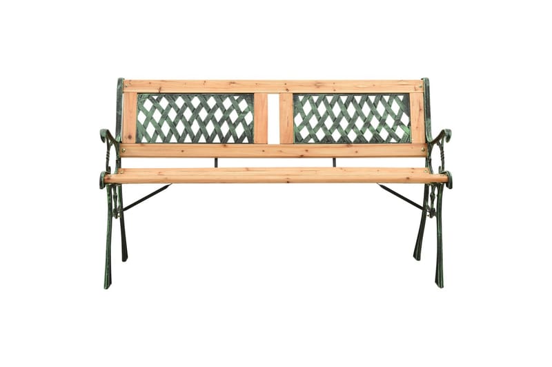 Hagebenk 122 cm støpejern og heltre furu - Hagemøbler - Utesofa - Benker