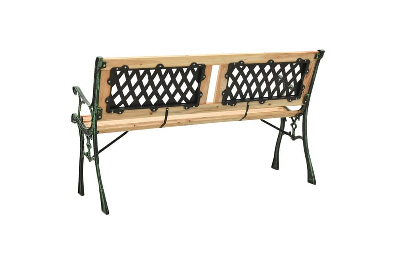 Hagebenk 122 cm støpejern og heltre furu - Hagemøbler - Utesofa - Benker