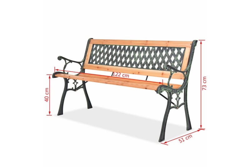 Hagebenk 122 cm tre - Tre/Smidd - Hagemøbler - Utesofa - Benker